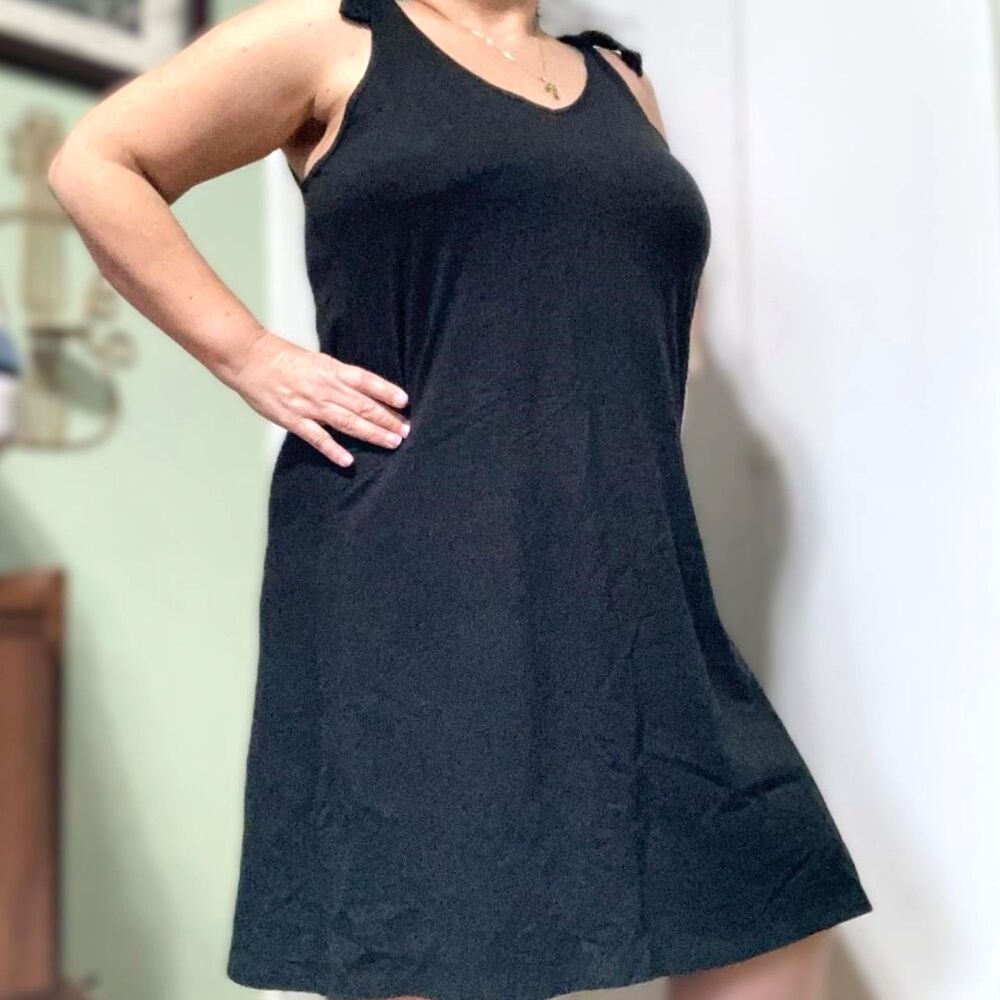 GAP Sun Dress Cover up Black Tie-Shoulder Large